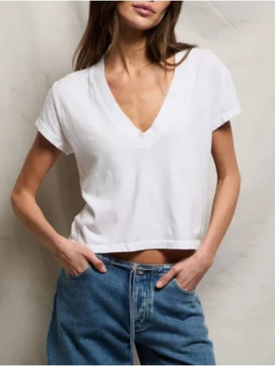 perfectwhitetee Tops - perfectwhitetee alanis recycled cotton v neck tee